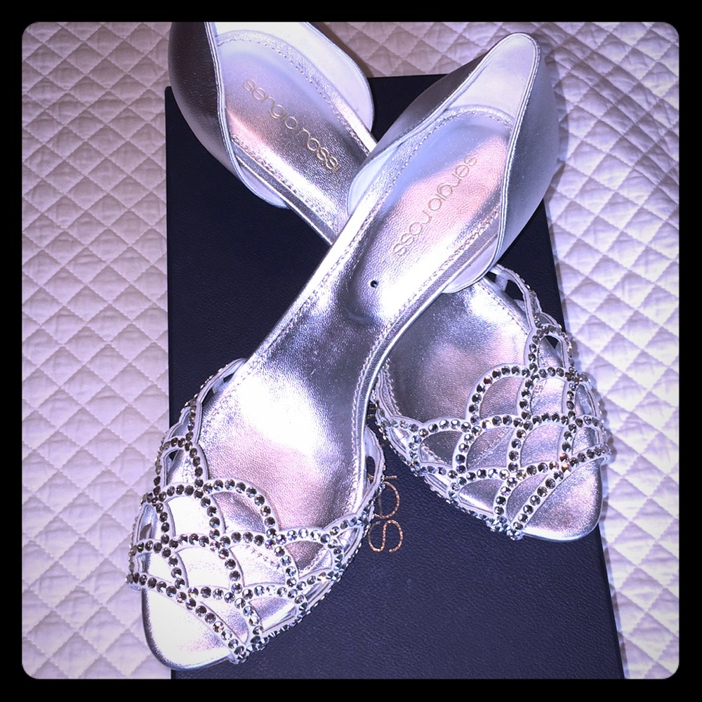 Sergio Rossi vague peep toe, silver, 38